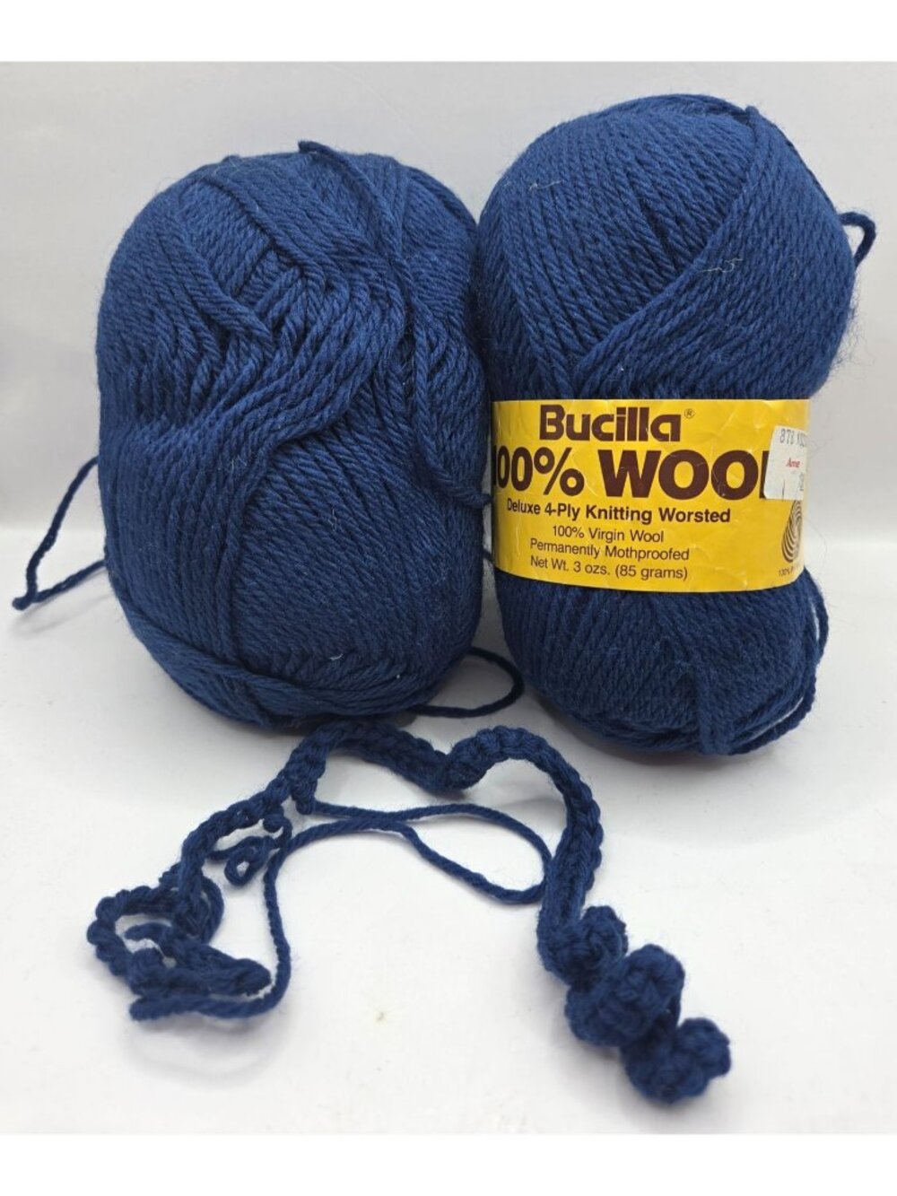 Vtg Bucilla Virgin Wool Deluxe 4-Ply Knitting Worsted Yarn Skein Made in USA